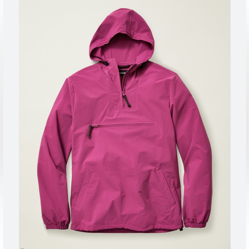 BONOBOS PACKABLE REC JACKET MENS MEDIUM LIGHTWEIGHT PULLOVER QUARTER ZIP HIKING